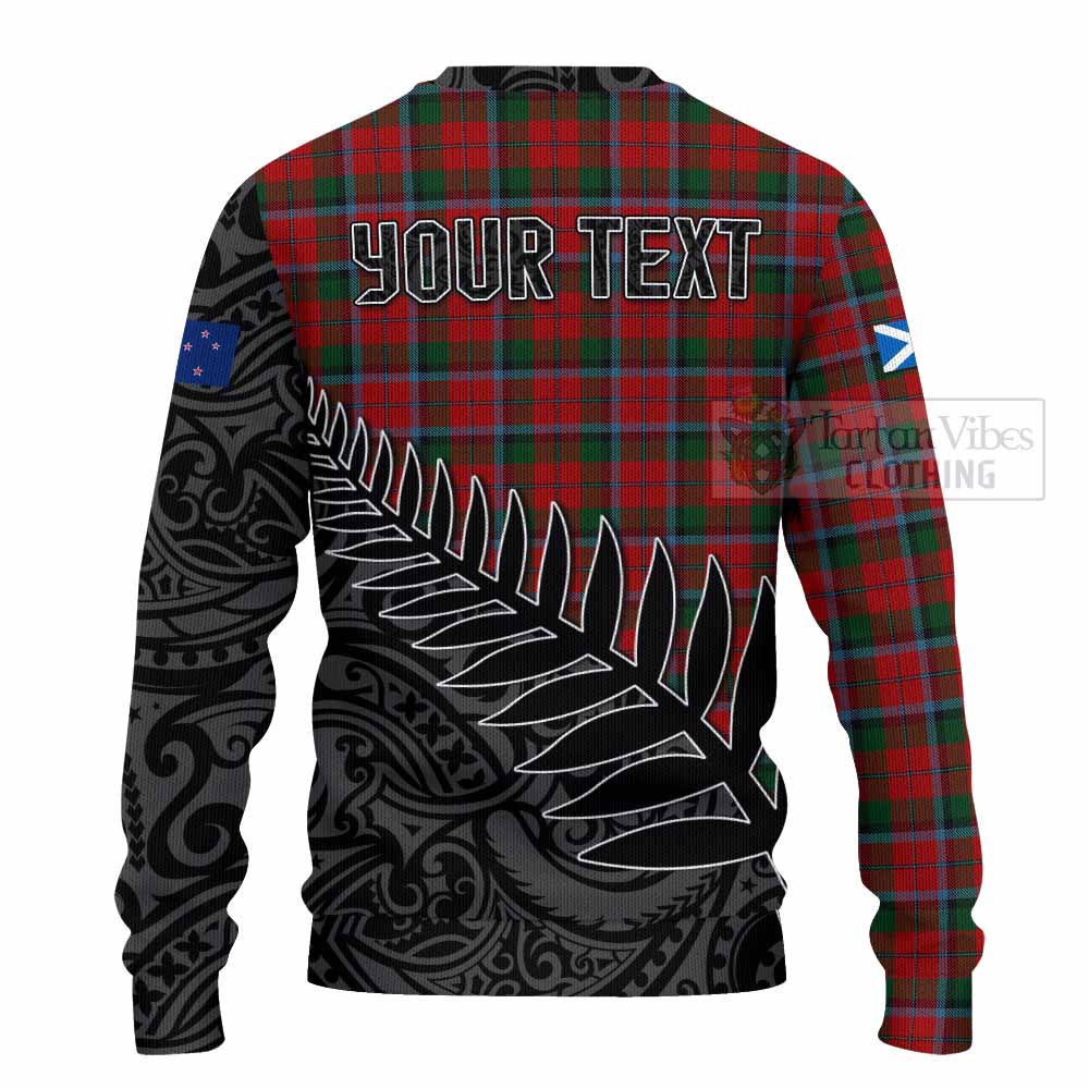 Tartan Vibes Clothing MacNaughton (McNaughton) Crest Tartan Knitted Sweater with New Zealand Silver Fern Half Style