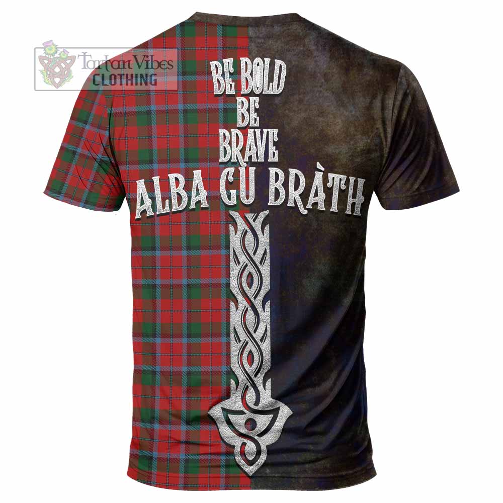 Tartan Vibes Clothing MacNaughton (McNaughton) Tartan Family Crest T-Shirt Alba Gu Brath Be Brave Lion Ancient Style