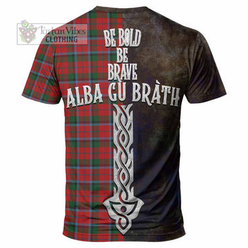 Tartan Vibes Clothing MacNaughton (McNaughton) Tartan Family Crest T-Shirt Alba Gu Brath Be Brave Lion Ancient Style