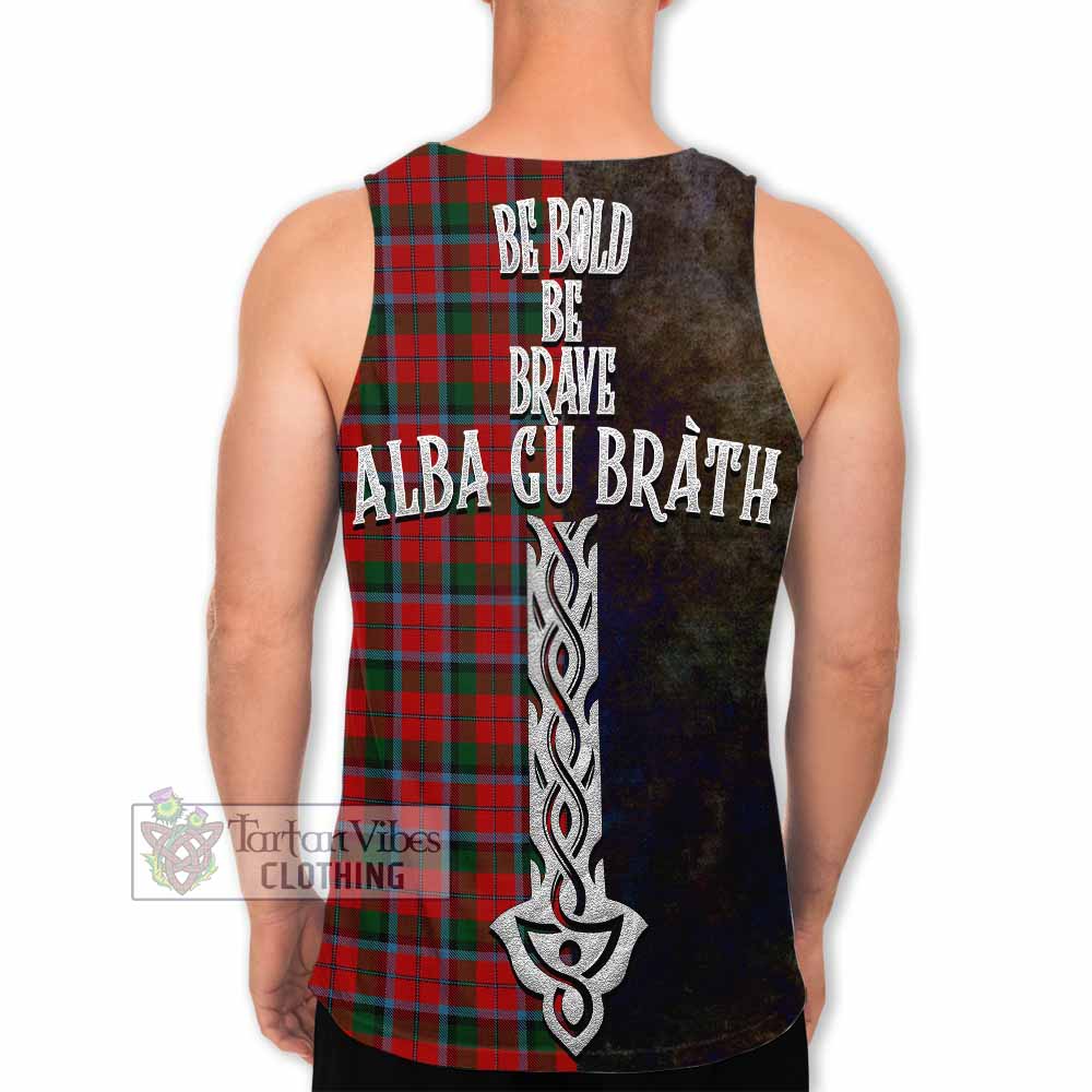 Tartan Vibes Clothing MacNaughton (McNaughton) Tartan Family Crest Men's Tank Top Alba Gu Brath Be Brave Lion Ancient Style