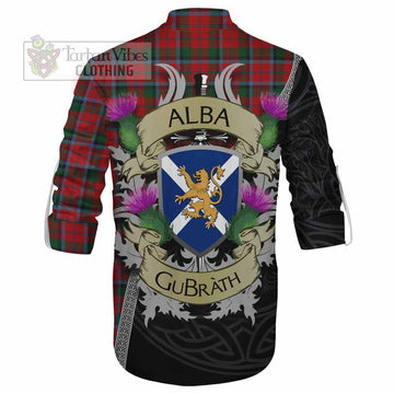Tartan Vibes Clothing MacNaughton (McNaughton) Tartan Family Crest Ghillie Kilt Shirt Lion Rampant Royal Thistle Shield Celtic Inspired