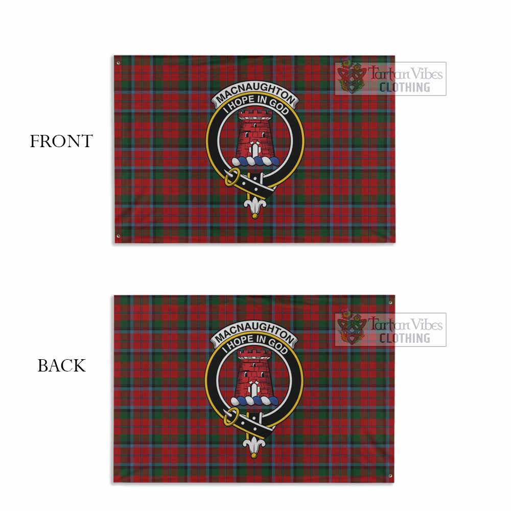 Tartan Vibes Clothing MacNaughton (McNaughton) Tartan House Flag with Family Crest
