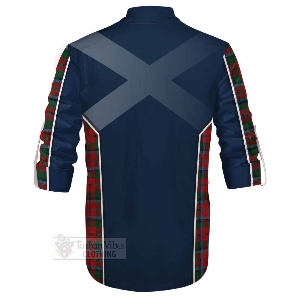 Tartan Vibes Clothing MacNaughton (McNaughton) Tartan Ghillie Kilt Shirt with Family Crest and Lion Rampant Vibes Sport Style