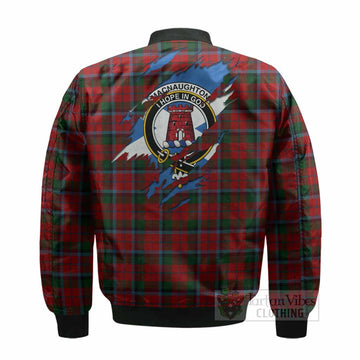 MacNaughton (McNaughton) Clan Crest In Me Tartan Bomber Jacket Scotland Flag Style