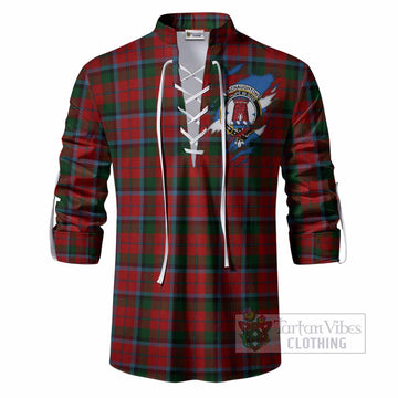 MacNaughton (McNaughton) Clan Crest In Me Tartan Ghillie Shirt Scotland Flag Style