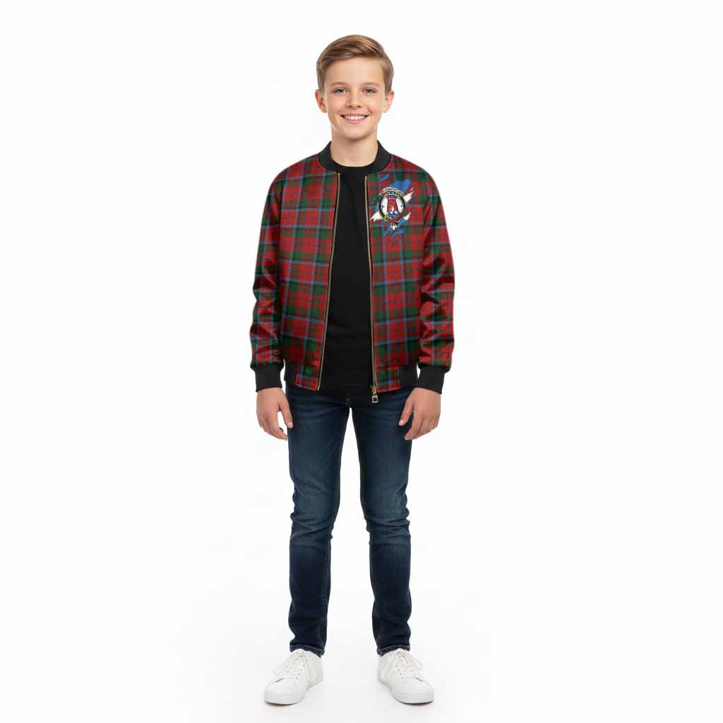 MacNaughton (McNaughton) Clan Crest In Me Tartan Kid Bomber Jacket Scotland Flag Style