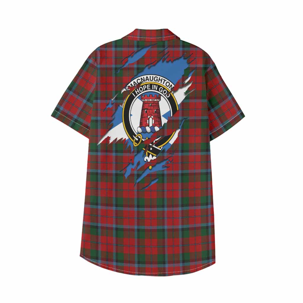 MacNaughton (McNaughton) Clan Crest In Me Tartan Kid Hawaiian Shirt Scotland Flag Style