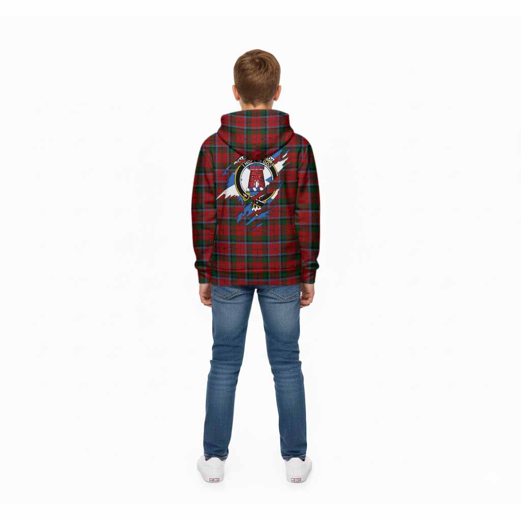MacNaughton (McNaughton) Clan Crest In Me Tartan Kid Hoodie Scotland Flag Style