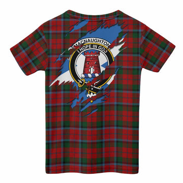 MacNaughton (McNaughton) Clan Crest In Me Tartan Kid T-shirt Scotland Flag Style