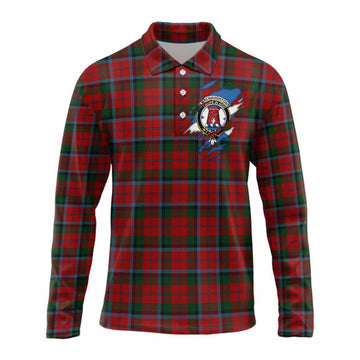 MacNaughton (McNaughton) Clan Crest In Me Tartan Long Sleeve Polo Shirt Scotland Flag Style