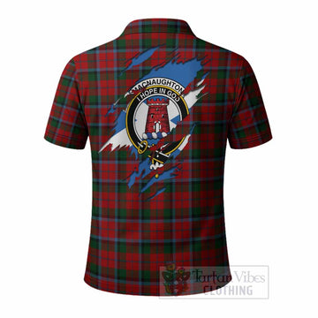 MacNaughton (McNaughton) Clan Crest In Me Tartan Polo Shirt Scotland Flag Style