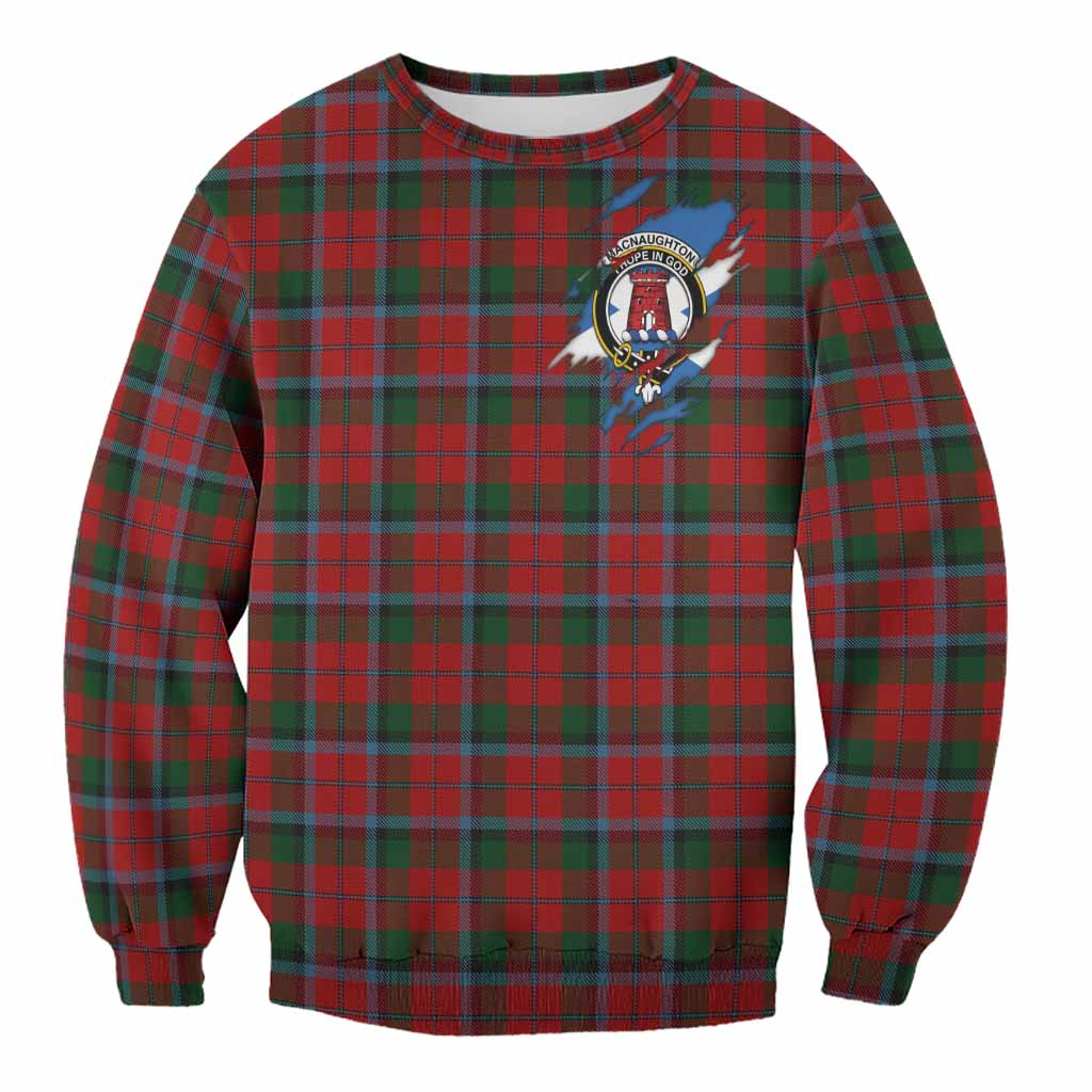 MacNaughton (McNaughton) Clan Crest In Me Tartan Sweatshirt Scotland Flag Style