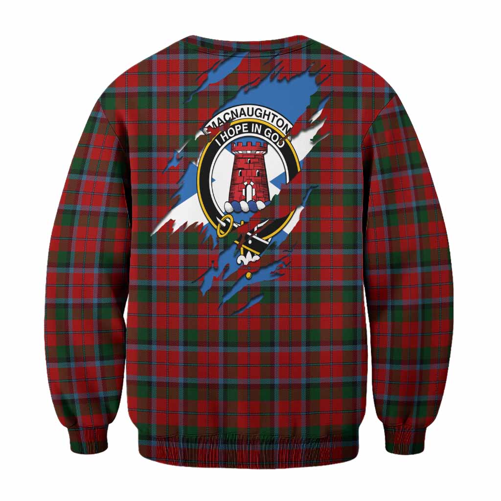 MacNaughton (McNaughton) Clan Crest In Me Tartan Sweatshirt Scotland Flag Style