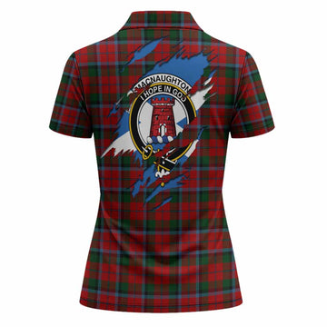 MacNaughton (McNaughton) Clan Crest In Me Tartan Women Polo Shirt Scotland Flag Style
