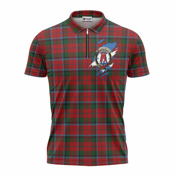 MacNaughton (McNaughton) Clan Crest In Me Tartan Zipper Polo Shirt Scotland Flag Style
