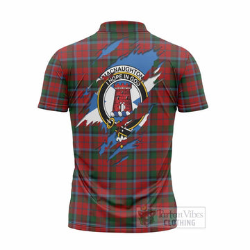 MacNaughton (McNaughton) Clan Crest In Me Tartan Zipper Polo Shirt Scotland Flag Style
