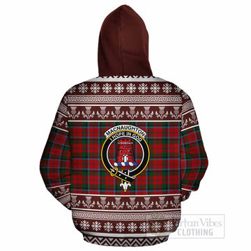 MacNaughton (McNaughton) Clan Tartan Christmas Cotton Hoodie with Family Crest