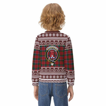 MacNaughton (McNaughton) Clan Tartan Christmas Kid Ugly Sweatshirt with Family Crest