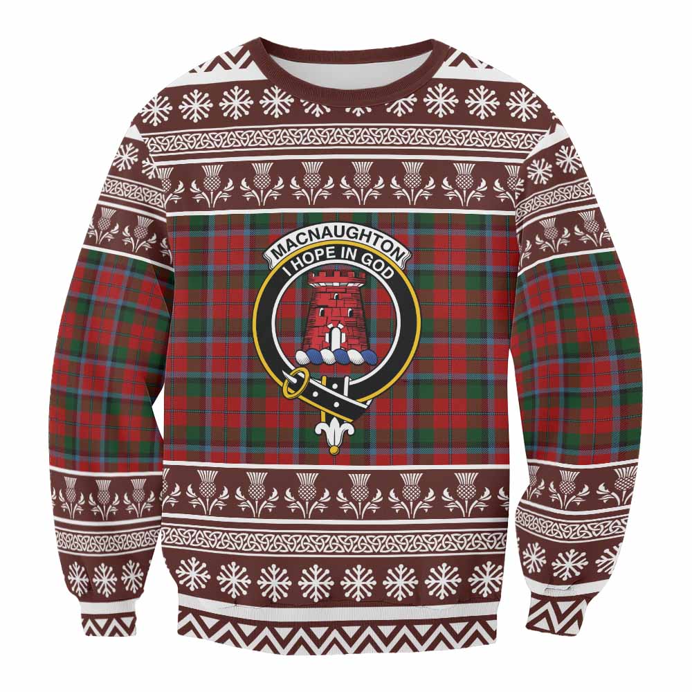 MacNaughton (McNaughton) Clan Tartan Christmas Sweatshirt with Family Crest - Tartan Vibes Clothing