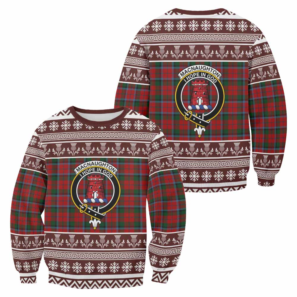 MacNaughton (McNaughton) Clan Tartan Christmas Sweatshirt with Family Crest - Tartan Vibes Clothing