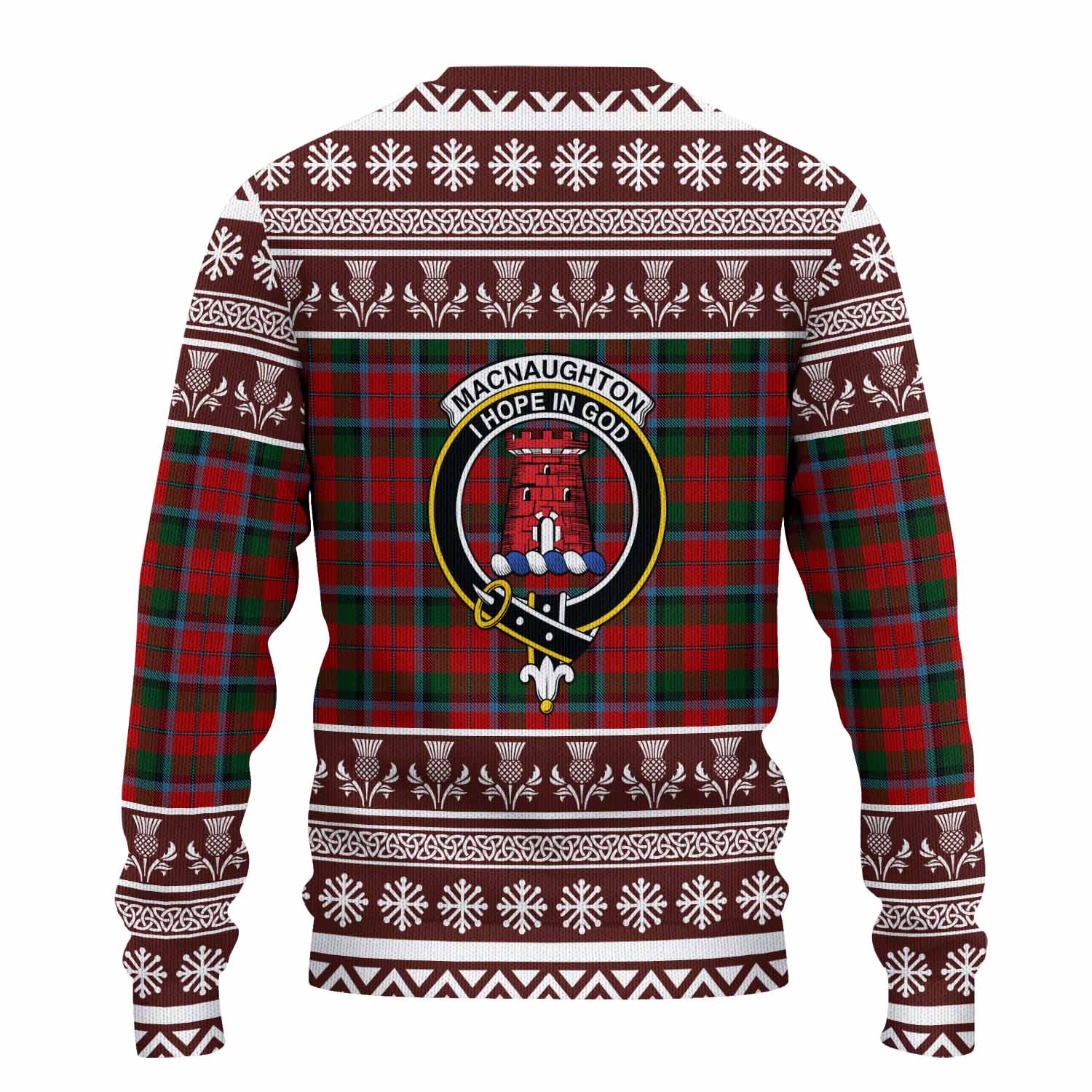 MacNaughton (McNaughton) Clan Tartan Christmas Ugly Sweater with Family Crest - Tartan Vibes Clothing