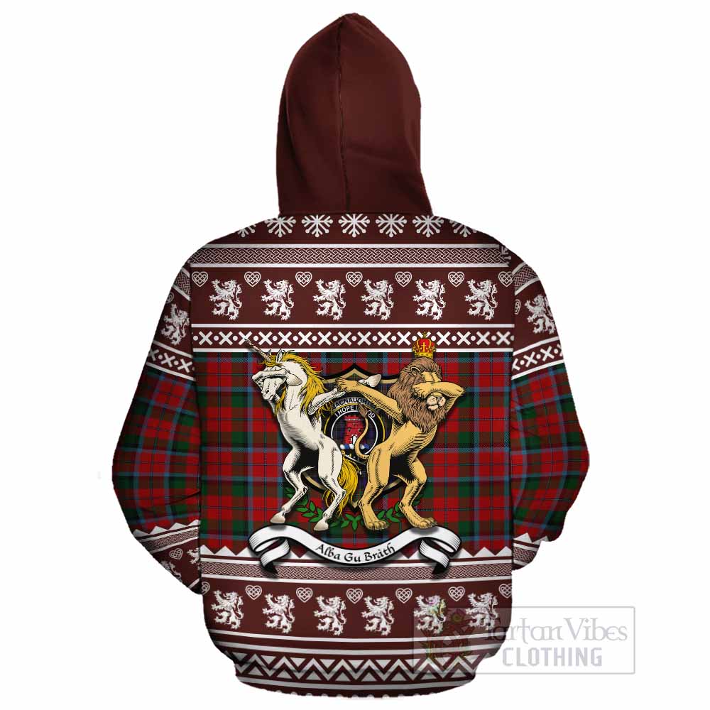 MacNaughton (McNaughton) Clan Tartan Crest Christmas Cotton Hoodie Coat of Arms Funny Style - Tartan Vibes Clothing