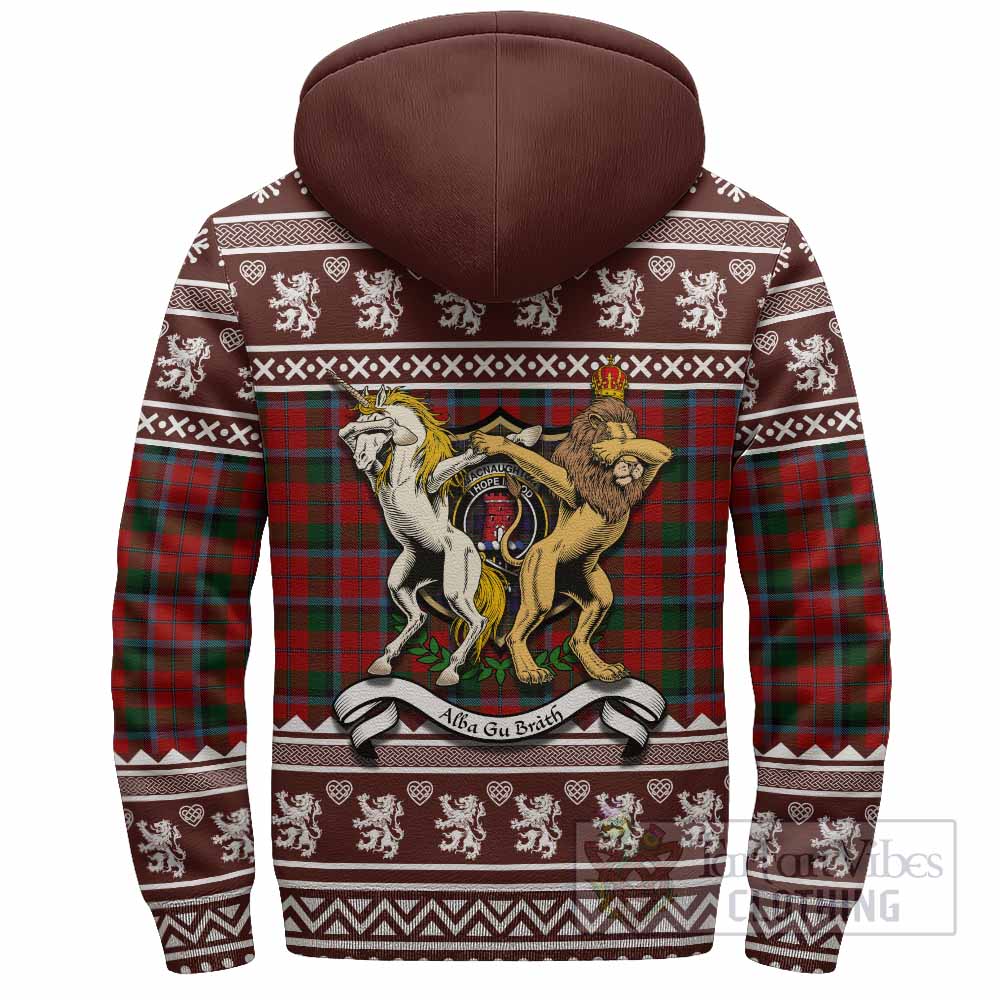 MacNaughton (McNaughton) Clan Tartan Crest Christmas Fleece Hoodie Coat of Arms Funny Style - Tartan Vibes Clothing