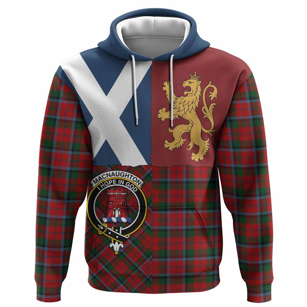 MacNaughton (McNaughton) Crest Tartan Hoodie with Lion Rampant Saltire Style