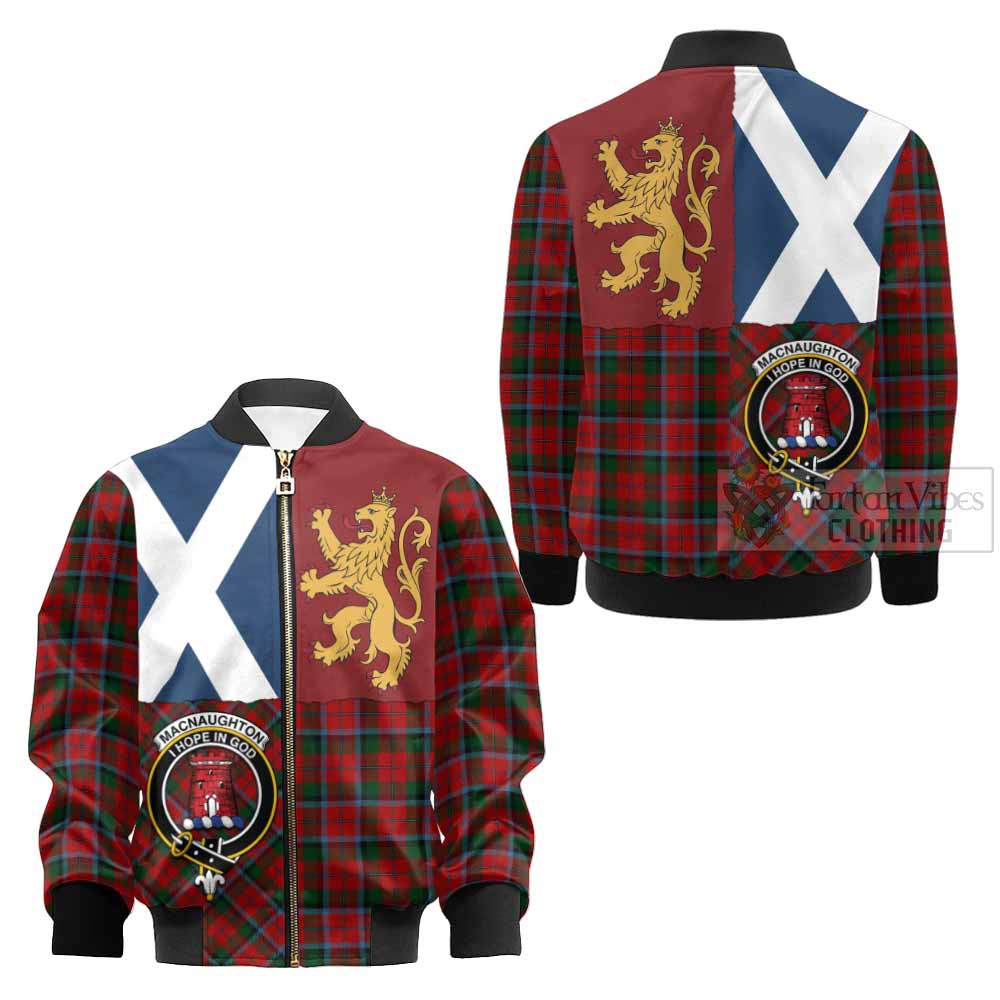 MacNaughton (McNaughton) Crest Tartan Kid Bomber Jacket with Lion Rampant Saltire Style - Tartan Vibes Clothing