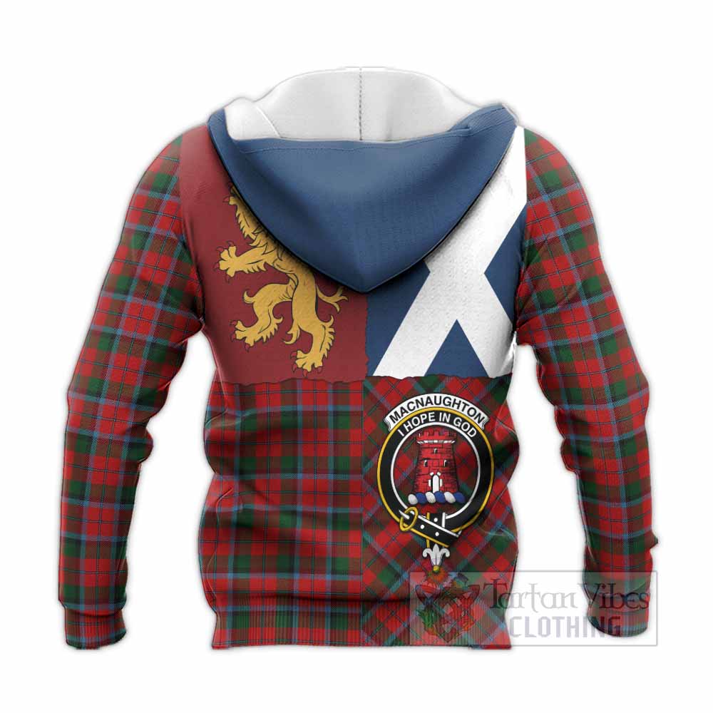 MacNaughton (McNaughton) Crest Tartan Knitted Hoodie with Lion Rampant Saltire Style