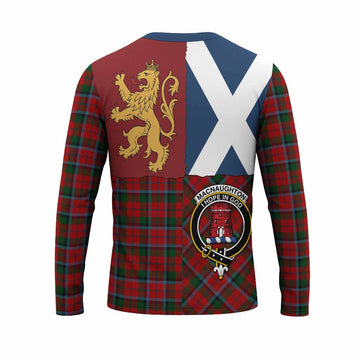 MacNaughton (McNaughton) Crest Tartan Long Sleeve T-Shirt with Lion Rampant Saltire Style