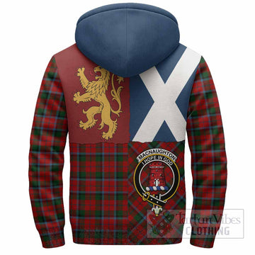 MacNaughton (McNaughton) Crest Tartan Sherpa Hoodie with Lion Rampant Saltire Style