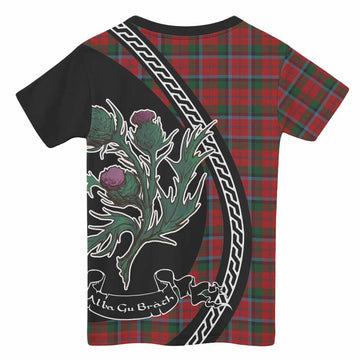 MacNaughton (McNaughton) Family Crest Tartan Kid T-shirt Alba Thistle Inspired - Tartan Vibes Clothing