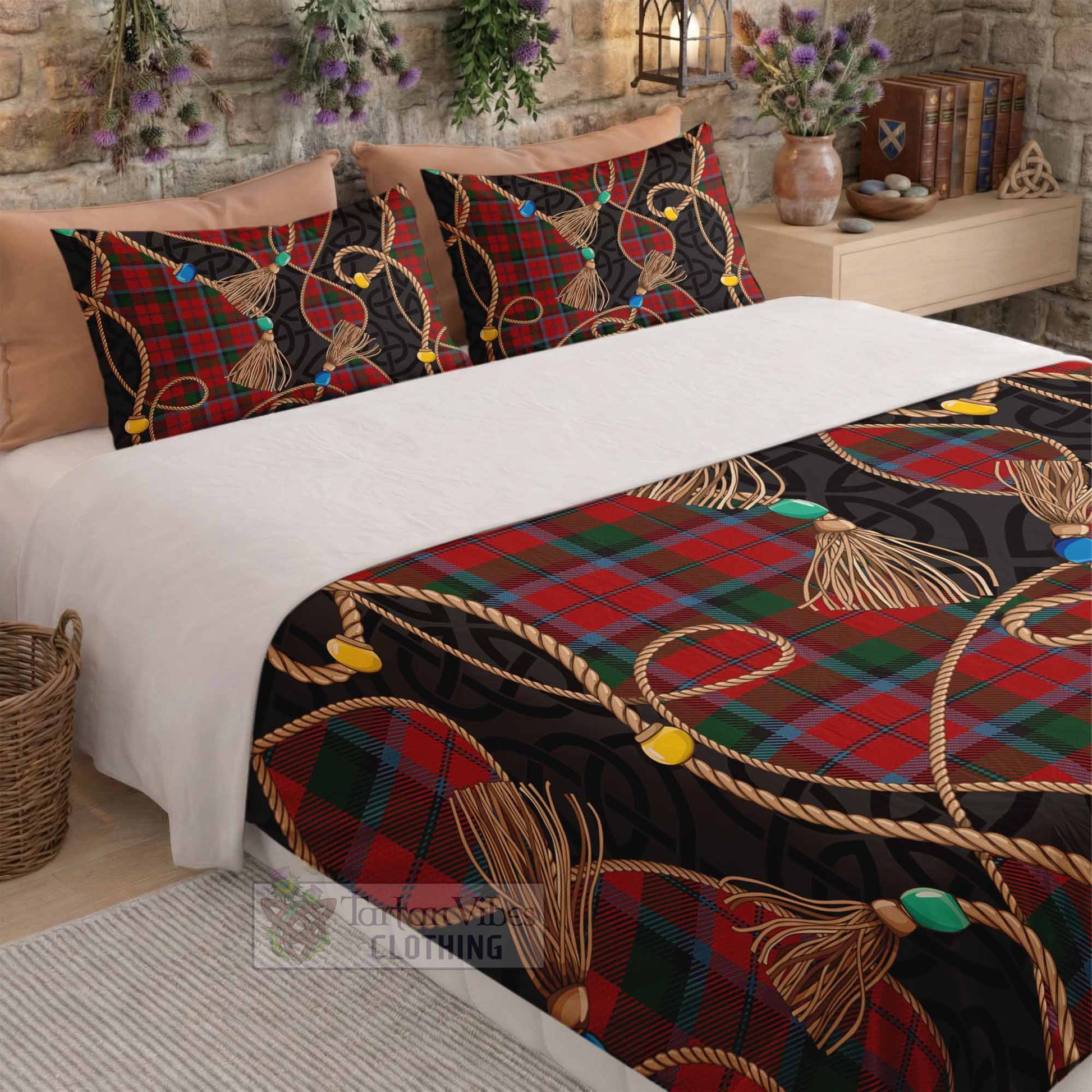 MacNaughton (McNaughton) Scottish Tartan Twisted Ropes Stylized Bedding Set - Tartan Vibes Clothing