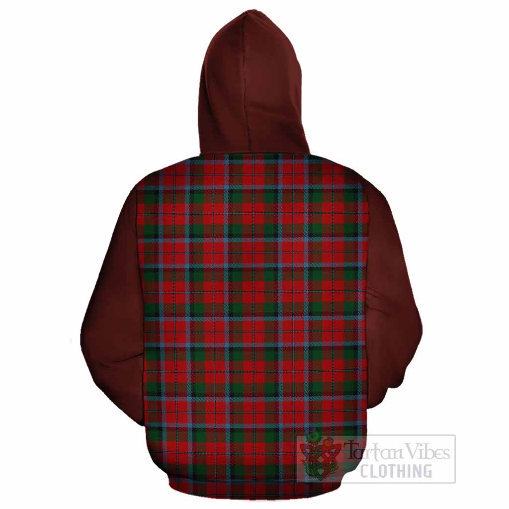 MacNaughton (McNaughton) Tartan Accent Cotton Hoodie with Family Crest