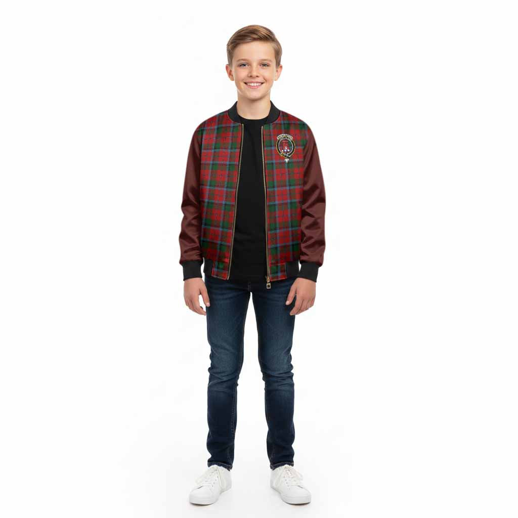 MacNaughton (McNaughton) Tartan Accent Kid Bomber Jacket with Family Crest