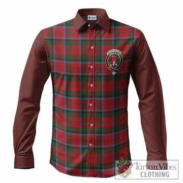 MacNaughton (McNaughton) Tartan Accent Long Sleeve Button Shirts with Family Crest