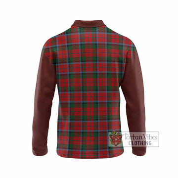 MacNaughton (McNaughton) Tartan Accent Long Sleeve Polo Shirt with Family Crest