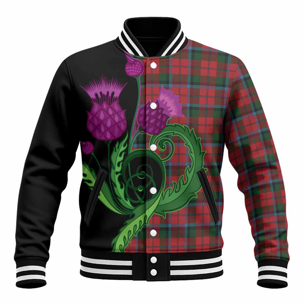 MacNaughton (McNaughton) Tartan Baseball Jacket Traditional Scottish Thistle