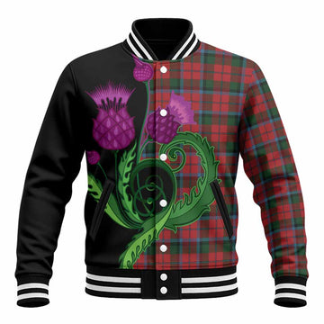 MacNaughton (McNaughton) Tartan Baseball Jacket Traditional Scottish Thistle