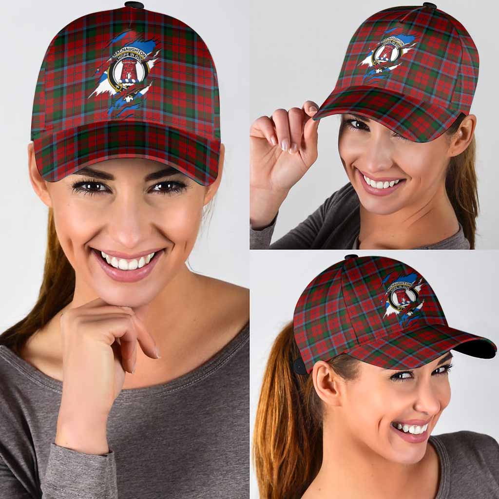 MacNaughton (McNaughton) Tartan Classic Cap with Family Crest In Me Style