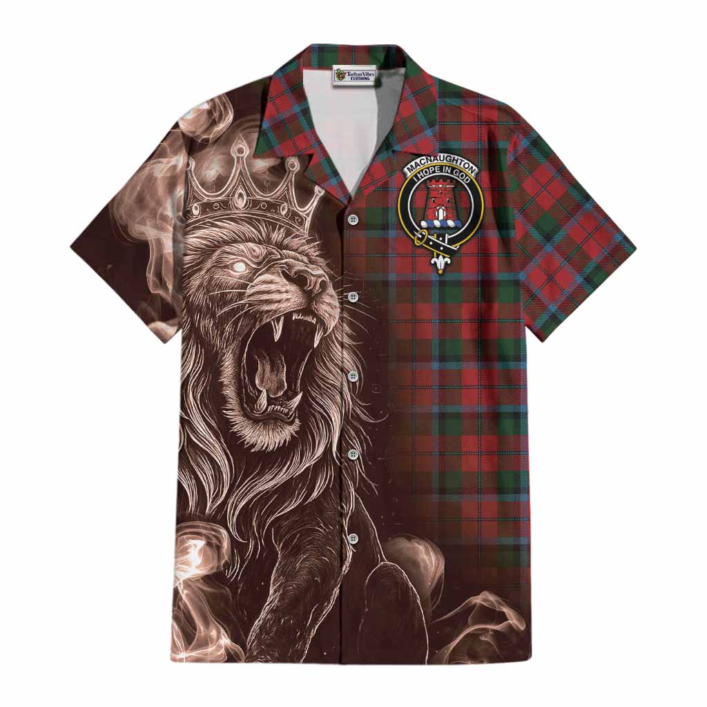 MacNaughton (McNaughton) Tartan Cotton Hawaiian Shirt Roaring Lion Heritage