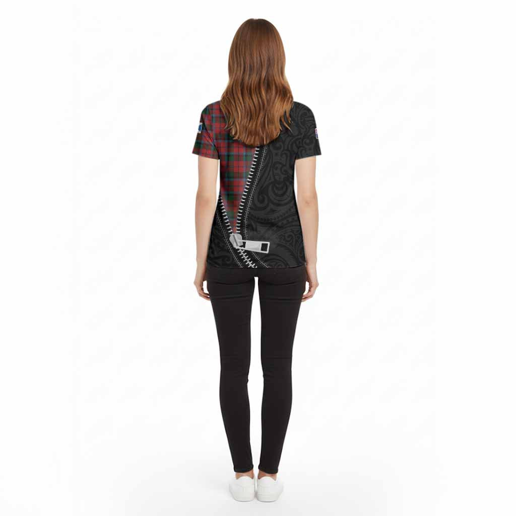 MacNaughton (McNaughton) Tartan Cotton T-shirt New Zealand Pattern Unique Zipper Stylized