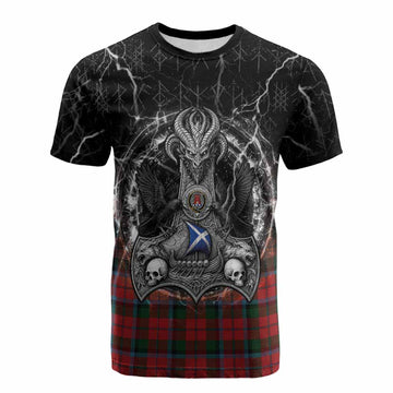 MacNaughton (McNaughton) Tartan Crest Cotton T-shirt Celtic Odin's Raven Legacy