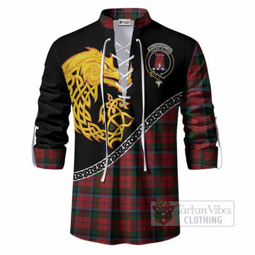 MacNaughton (McNaughton) Tartan Crest Ghillie Shirt Legendary Dragon Knot Half Style