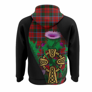 MacNaughton (McNaughton) Tartan Crest Hoodie Celtic Cross Thistle Flowers