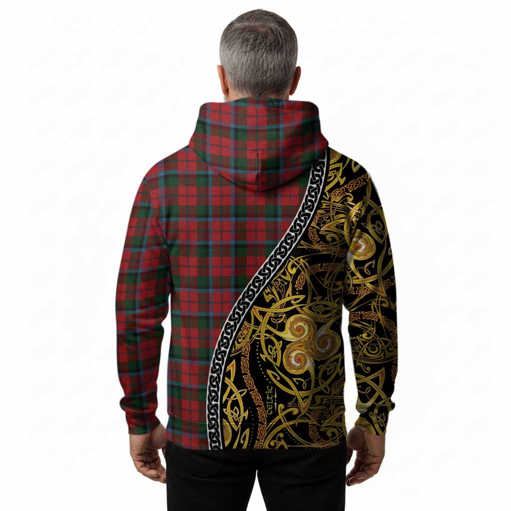 MacNaughton (McNaughton) Tartan Crest Hoodie Celtic Knot and Triple Trickle Spiral Symbols