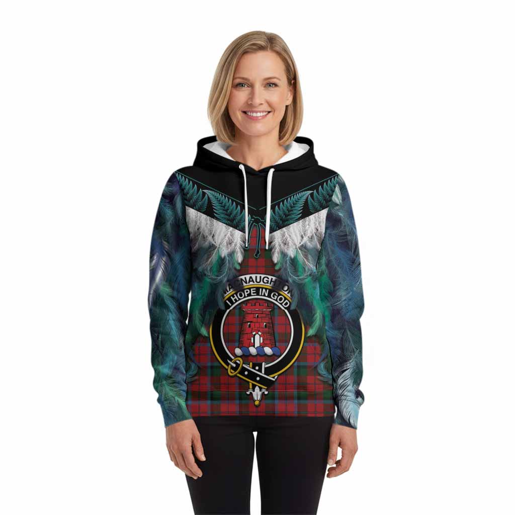 MacNaughton (McNaughton) Tartan Crest Hoodie New Zealand Maori Korowai Cloak