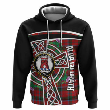 MacNaughton (McNaughton) Tartan Crest Hoodie Scottish Thistle Celtic Cross Alba Gu Brath