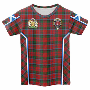 MacNaughton (McNaughton) Tartan Crest Kid T-shirt Scotland Coat of Arm Flag Style - Tartan Vibes Clothing